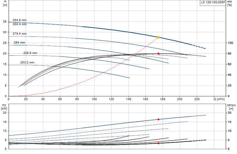 Curva di prestazione LS 125-100-305F