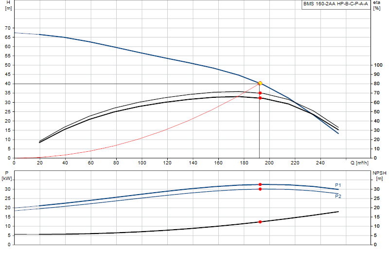 Curva di prestazione BMS 160-2AA HP-B-C-P-A-A
