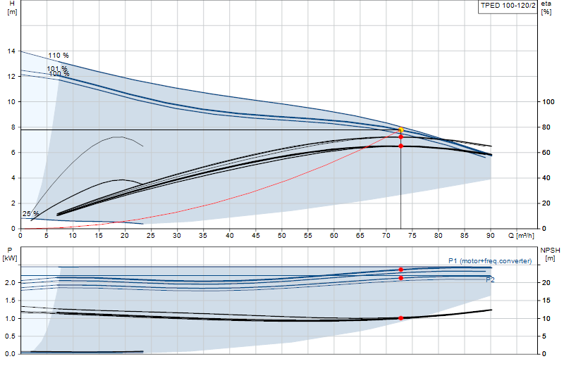 Curva di prestazione TPED 100-120/2