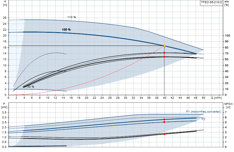 Curva di prestazione TPED 65-210/2