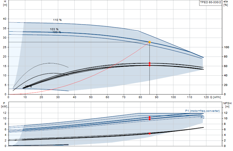 Curva di prestazione TPED 80-330/2