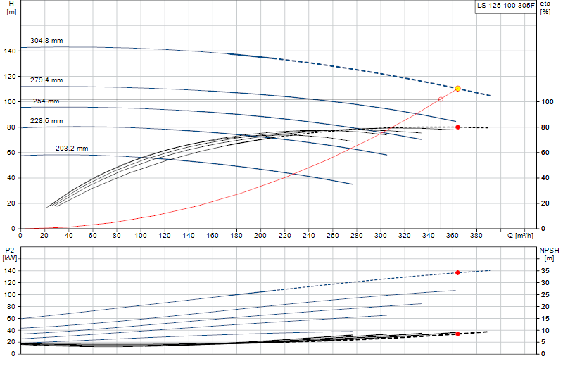 Curva di prestazione LS 125-100-305F
