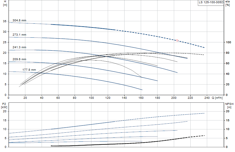 Curva di prestazione LS 125-100-305D