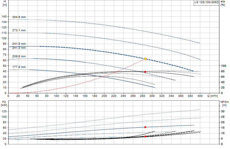 Curva di prestazione LS 125-100-305D