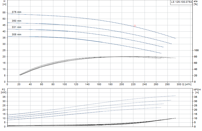 Curva di prestazione LS 125-100-375A