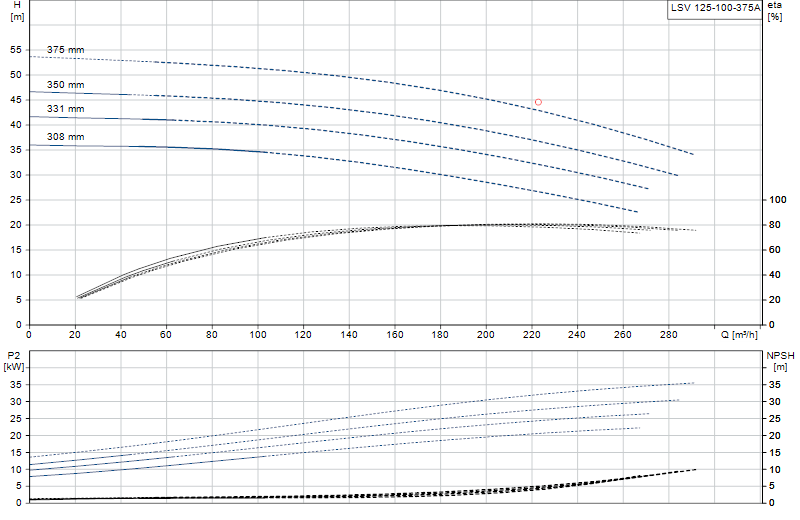 Curva di prestazione LSV 125-100-375A
