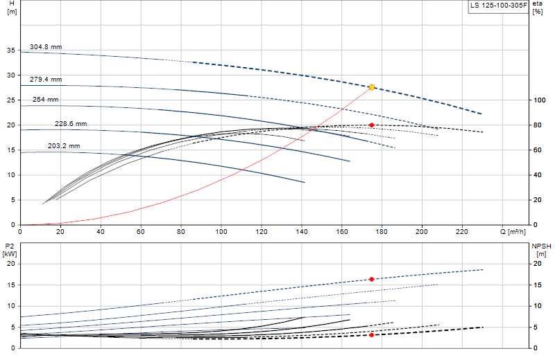 Curva di prestazione LS 125-100-305F