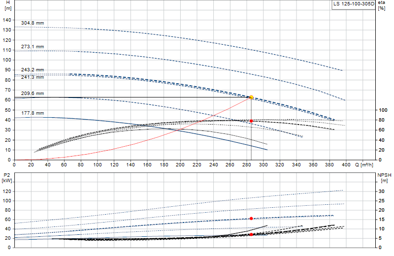 Curva di prestazione LS 125-100-305D