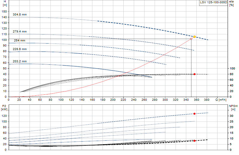 Curva di prestazione LSV 125-100-305D