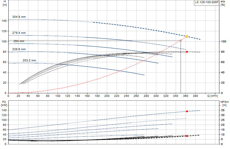 Curva di prestazione LS 125-100-305F