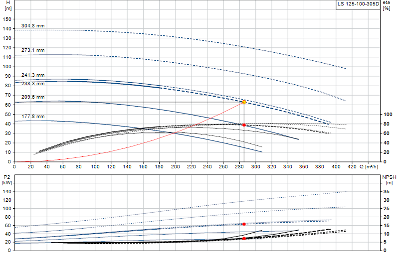 Curva di prestazione LS 125-100-305D