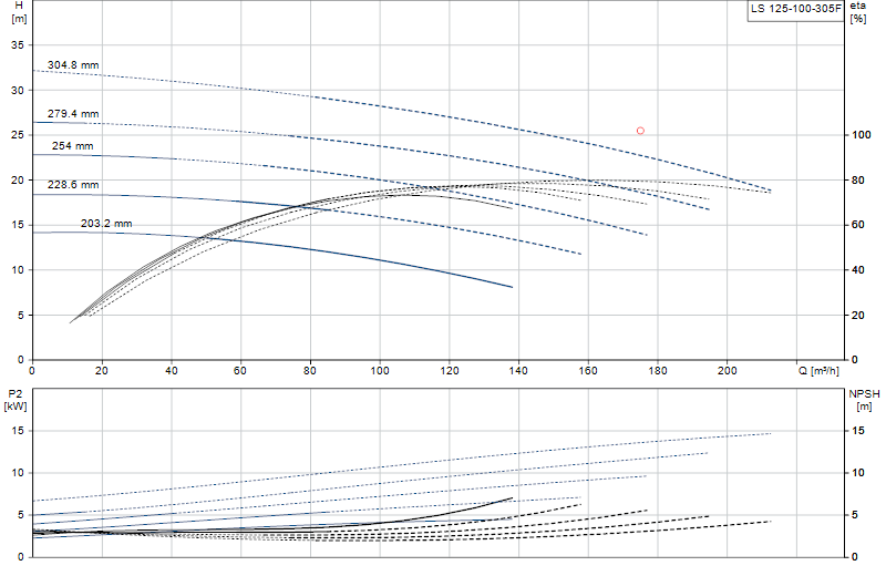 Curva di prestazione LS 125-100-305F