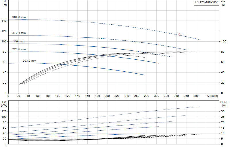 Curva di prestazione LS 125-100-305F