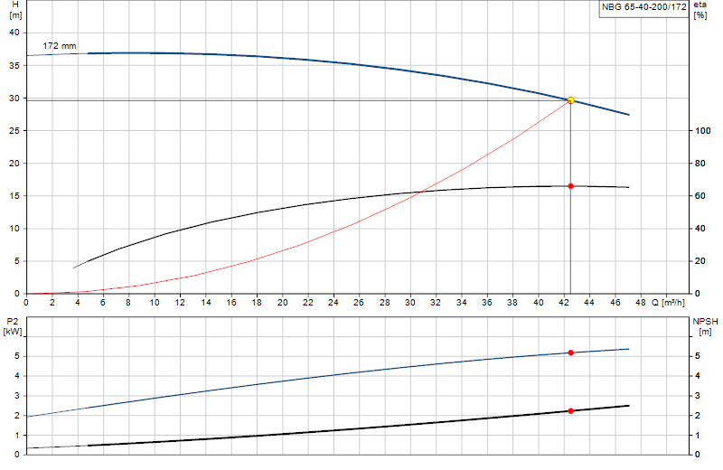 Performance curve NBG 65-40-200/172