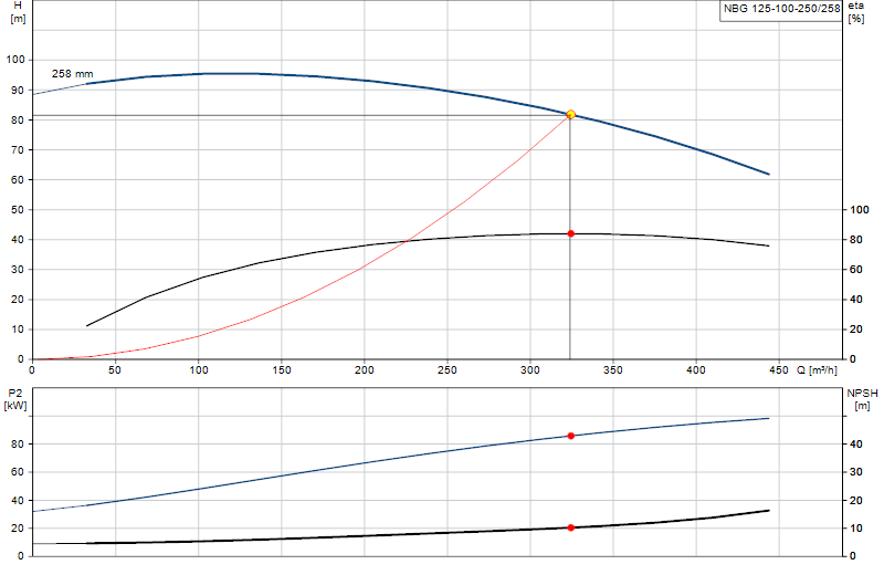 Courbe de performance NBG 125-100-250/258