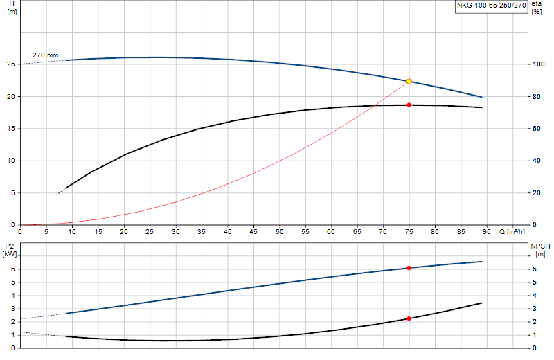 Curva di prestazione NKG 100-65-250/270