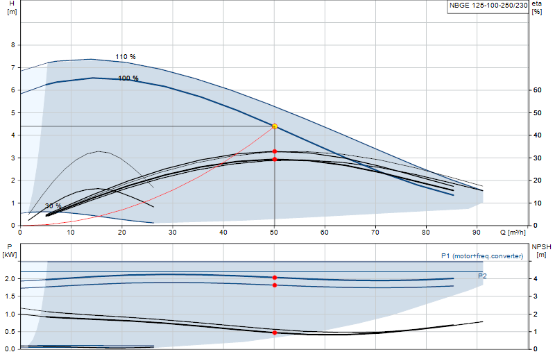 Curva di prestazione NBGE 125-100-250/230