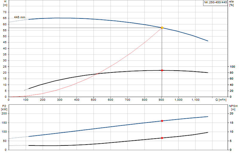 Curva di prestazione NK 250-450/445