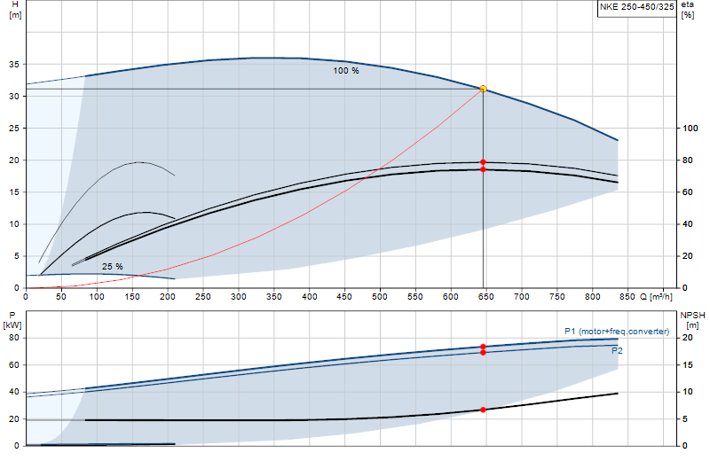 Curva di prestazione NKE 250-450/325