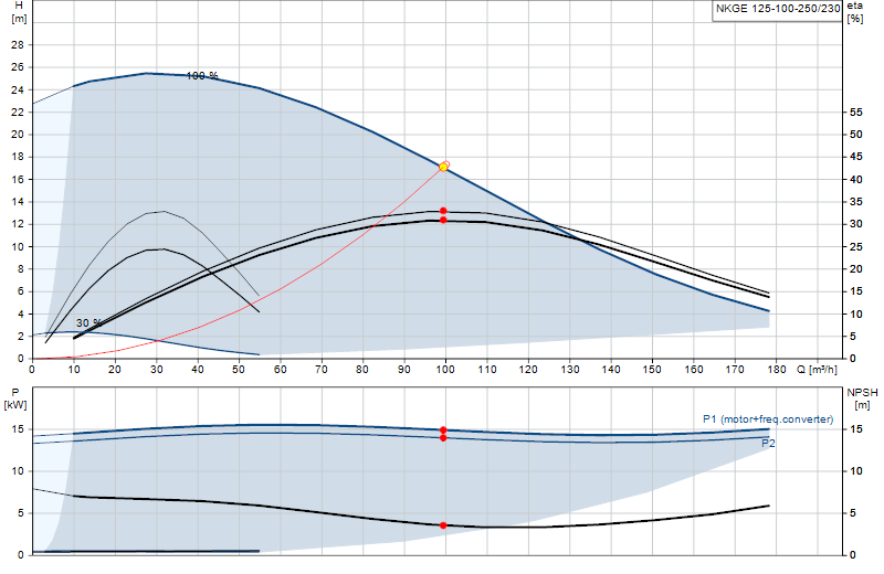 Curva di prestazione NKGE 125-100-250/230