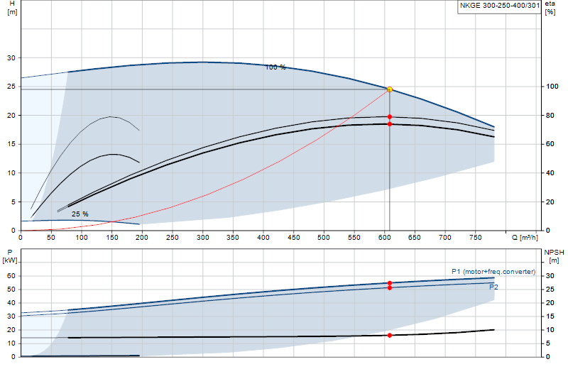Curva di prestazione NKGE 300-250-400/301