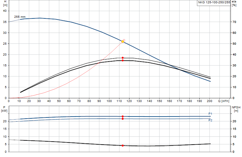 Curva di prestazione NKG 125-100-250/255