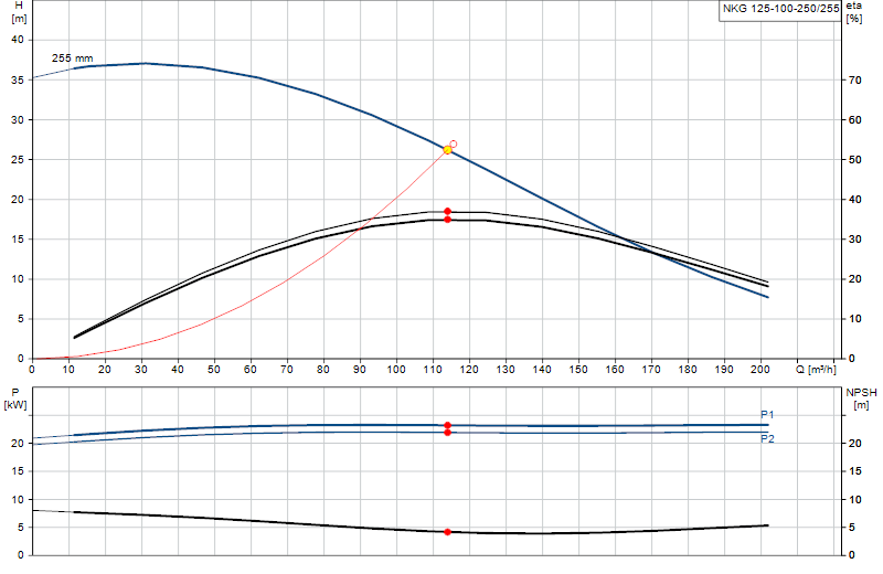 Curva di prestazione NKG 125-100-250/255