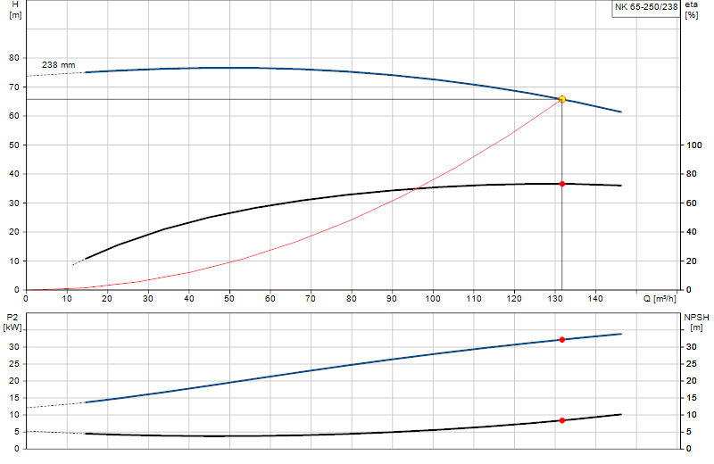 Curva di prestazione NK 65-250/238
