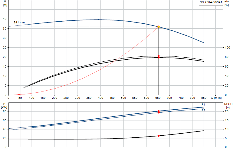 Curva di prestazione NB 250-450/341