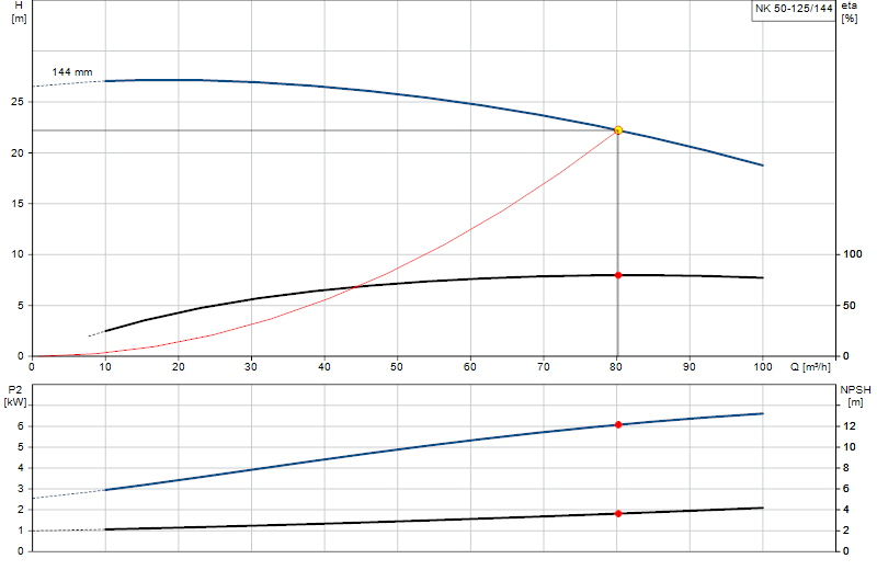 Curva di prestazione NK 50-125/144