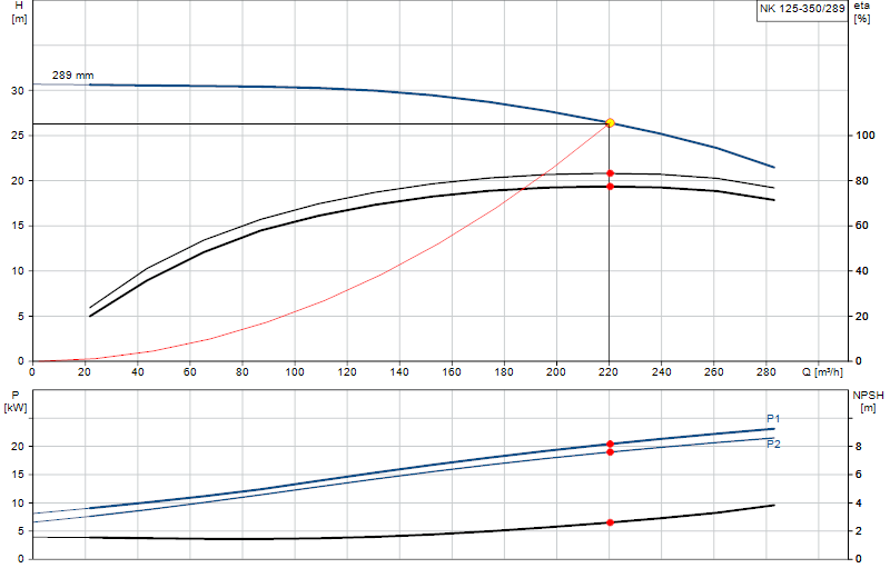 Curva di prestazione NK 125-350/289