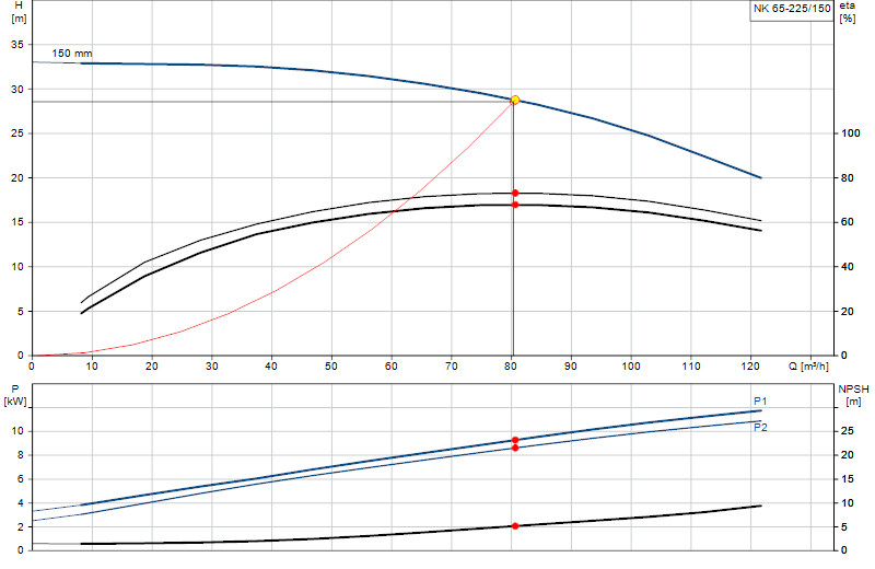Curva di prestazione NK 65-225/150