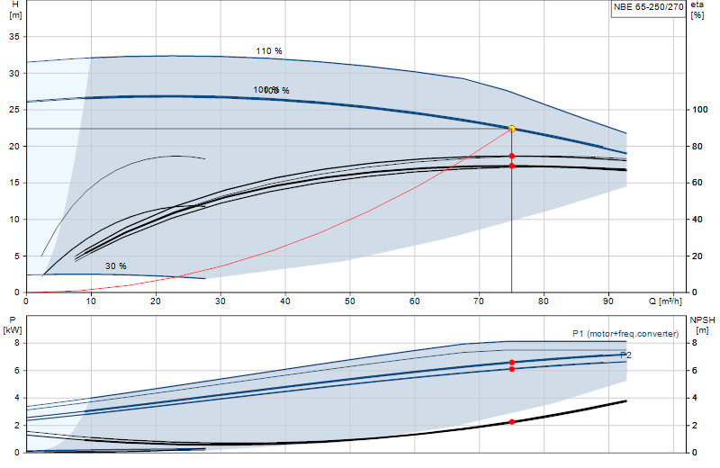 Curva di prestazione NBE 65-250/270