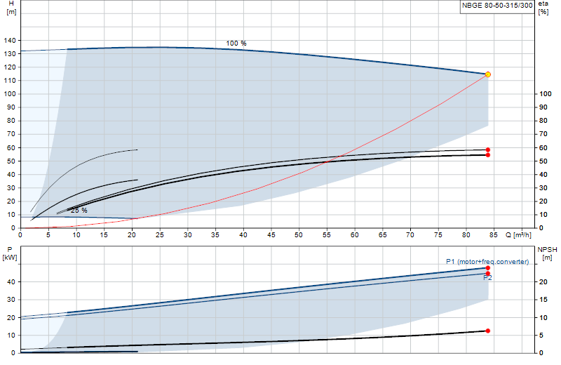 Curva di prestazione NBGE 80-50-315/300