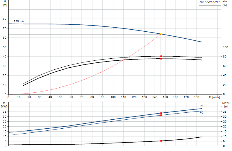 Curva di prestazione NK 65-210/225