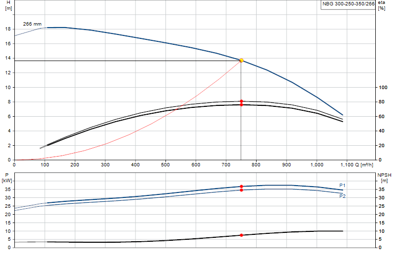 Curva di prestazione NBG 300-250-350/266