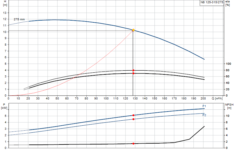 Curva di prestazione NB 125-315/275