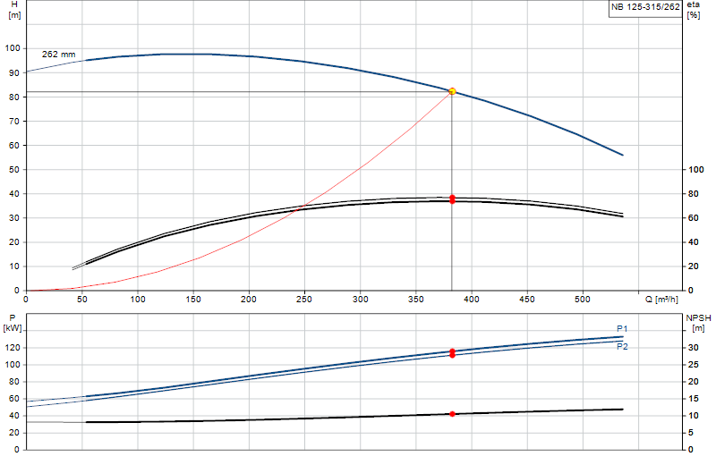 Curva di prestazione NB 125-315/262