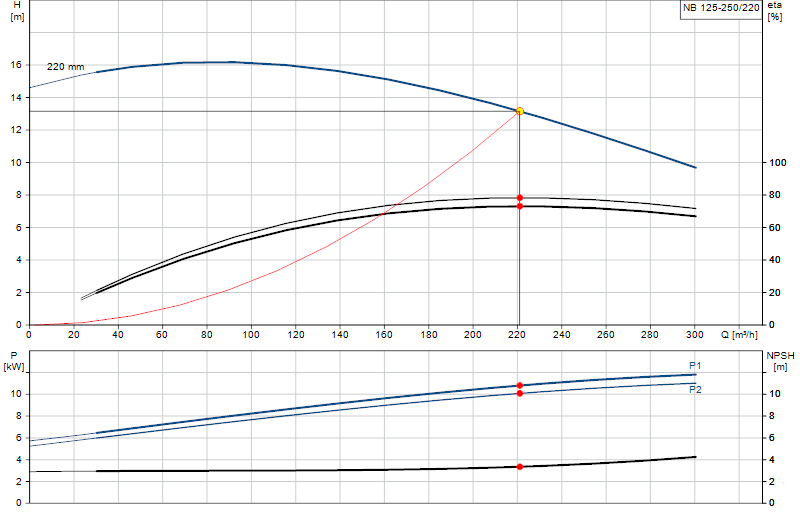 Curva di prestazione NB 125-250/220