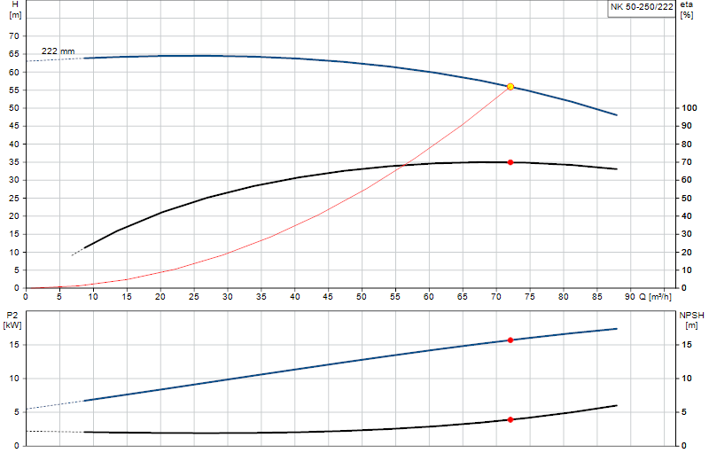 Curva di prestazione NK 50-250/222