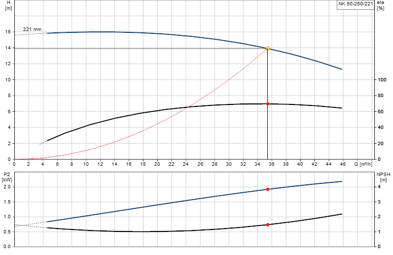 Curva di prestazione NK 50-250/221