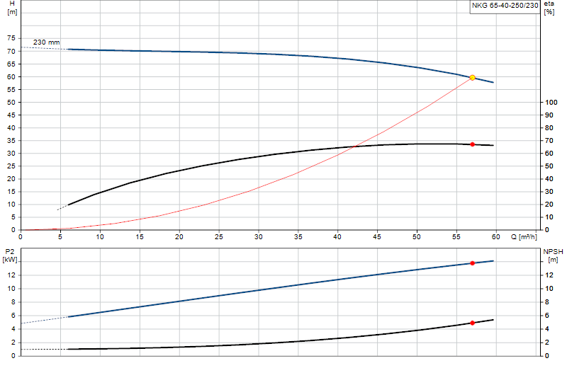 Curva di prestazione NKG 65-40-250/230