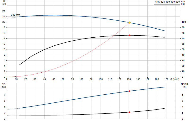 Performance curve NKG 125-100-400/380