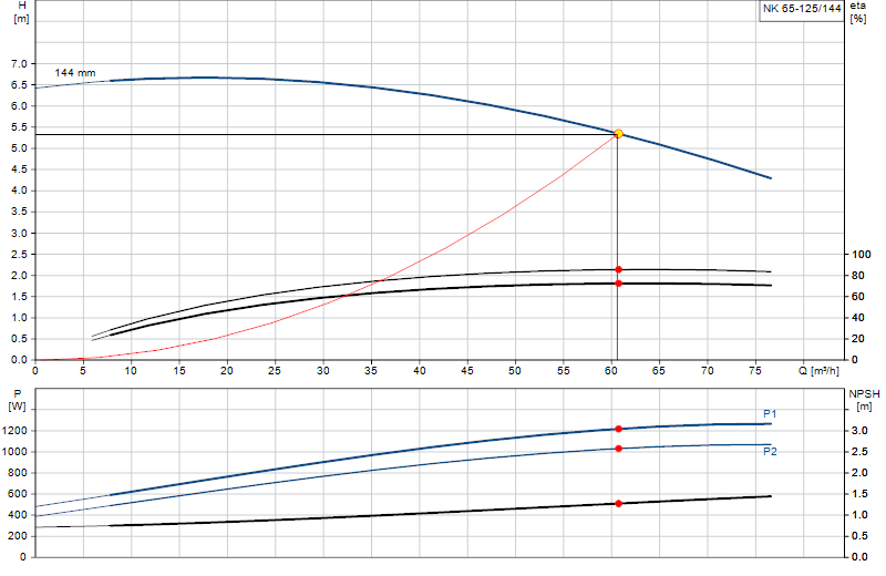 Curva di prestazione NK 65-125/144