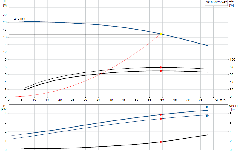 Curva di prestazione NK 65-225/242