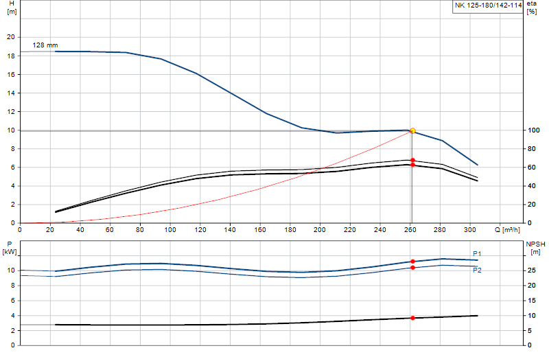 Curva di prestazione NK 125-180/142-114