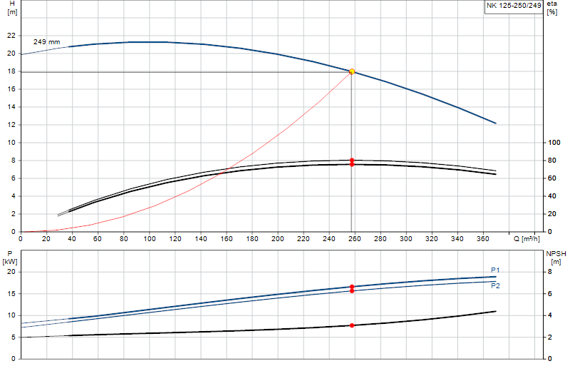 Curva di prestazione NK 125-250/249