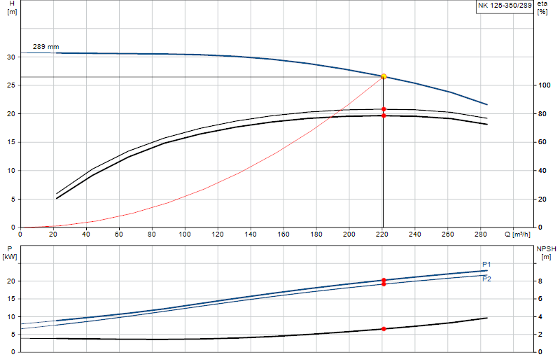 Curva di prestazione NK 125-350/289