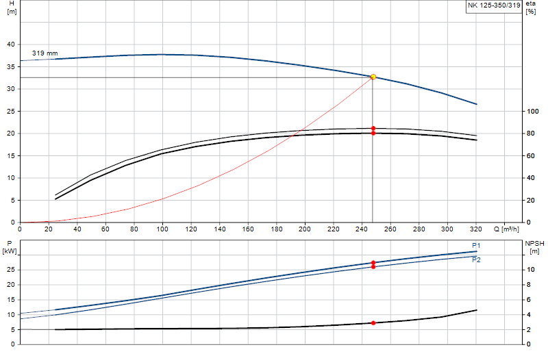 Curva di prestazione NK 125-350/319