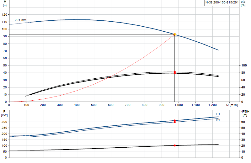 Curva di prestazione NKG 200-150-315/291